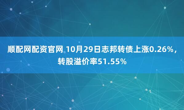 顺配网配资官网 10月29日志邦转债上涨0.26%，转股溢价率51.55%
